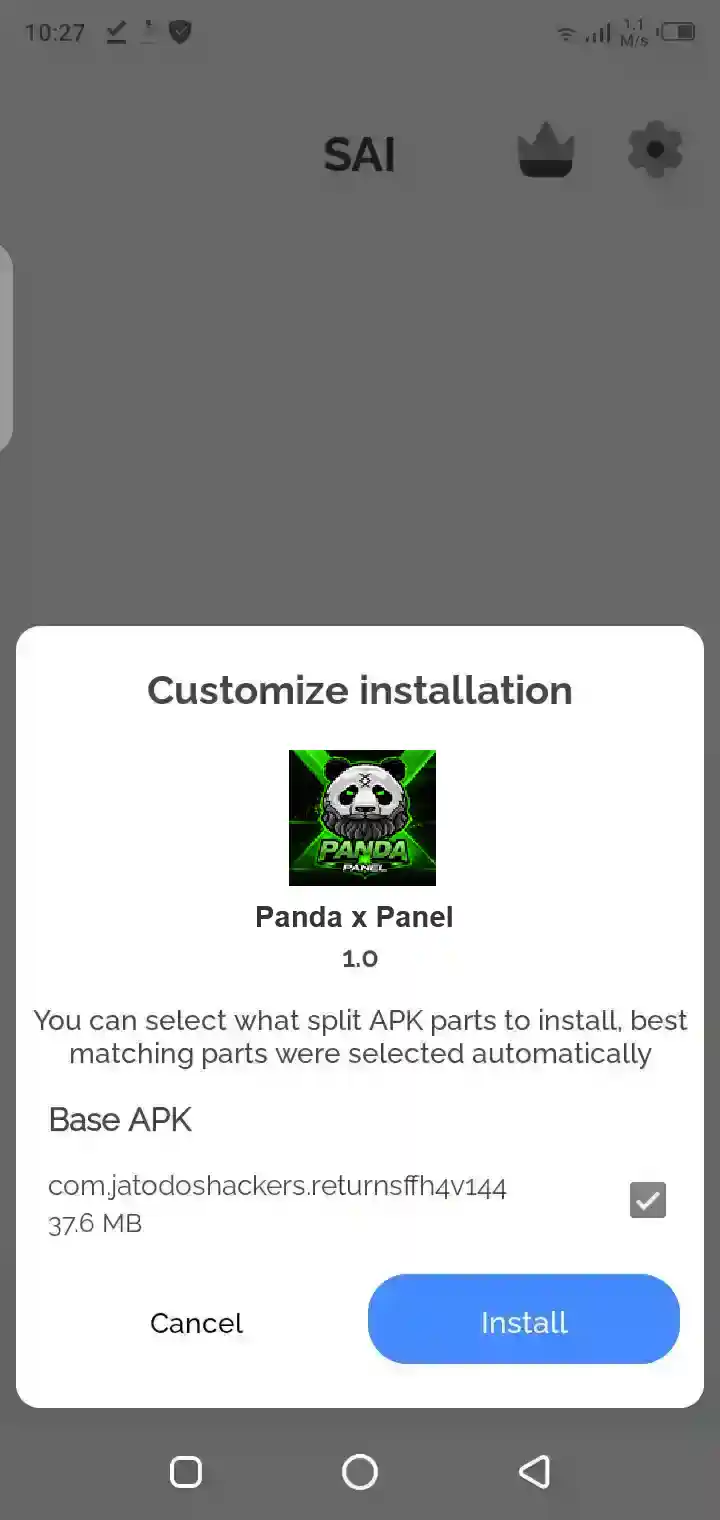 Panda X Panel APK interface